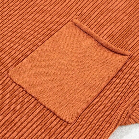 Orange Casual Women's Minimalist Short Sleeve Knit Top - Picture 7 of 9